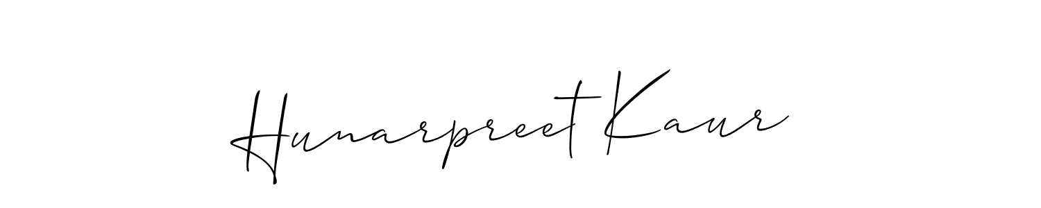 Design your own signature with our free online signature maker. With this signature software, you can create a handwritten (Allison_Script) signature for name Hunarpreet Kaur. Hunarpreet Kaur signature style 2 images and pictures png