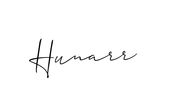 Design your own signature with our free online signature maker. With this signature software, you can create a handwritten (Allison_Script) signature for name Hunarr. Hunarr signature style 2 images and pictures png