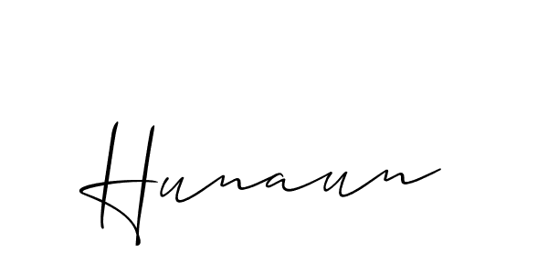 How to make Hunaun signature? Allison_Script is a professional autograph style. Create handwritten signature for Hunaun name. Hunaun signature style 2 images and pictures png