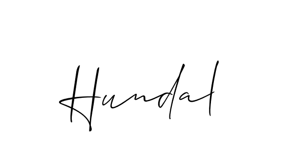 Also we have Hundal name is the best signature style. Create professional handwritten signature collection using Allison_Script autograph style. Hundal signature style 2 images and pictures png