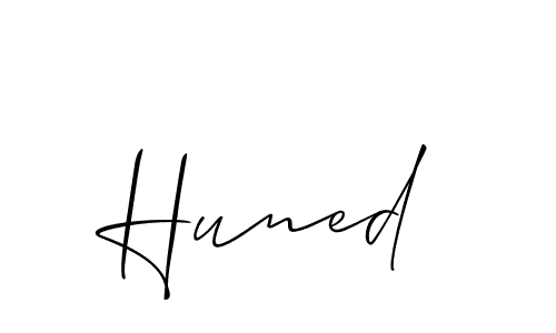 Create a beautiful signature design for name Huned. With this signature (Allison_Script) fonts, you can make a handwritten signature for free. Huned signature style 2 images and pictures png