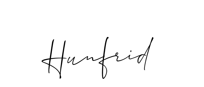 You can use this online signature creator to create a handwritten signature for the name Hunfrid. This is the best online autograph maker. Hunfrid signature style 2 images and pictures png