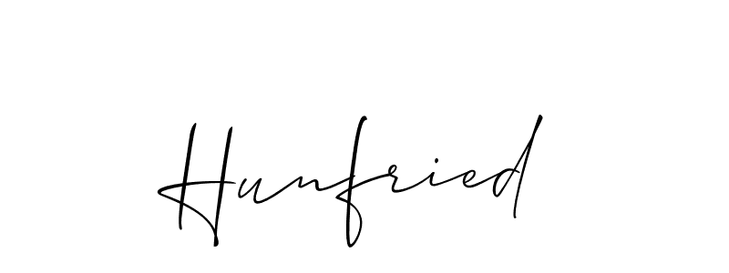 You should practise on your own different ways (Allison_Script) to write your name (Hunfried) in signature. don't let someone else do it for you. Hunfried signature style 2 images and pictures png