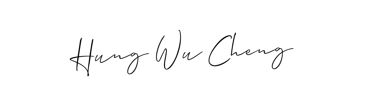 Use a signature maker to create a handwritten signature online. With this signature software, you can design (Allison_Script) your own signature for name Hung Wu Cheng. Hung Wu Cheng signature style 2 images and pictures png