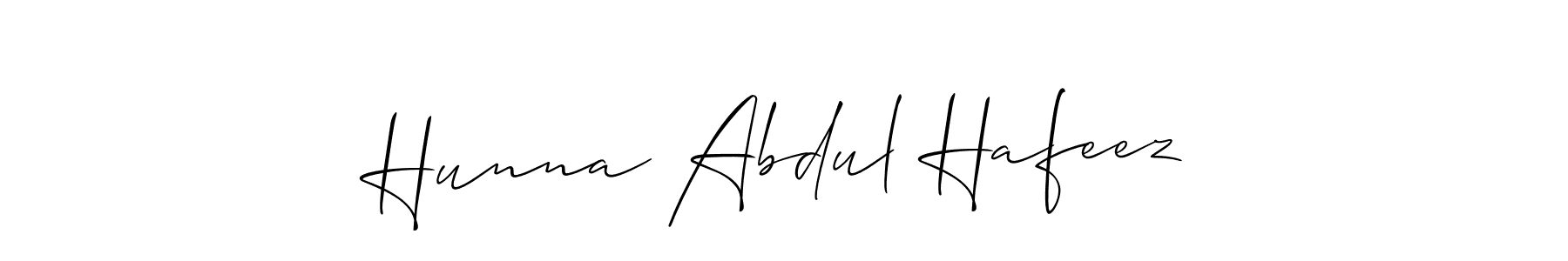 Similarly Allison_Script is the best handwritten signature design. Signature creator online .You can use it as an online autograph creator for name Hunna Abdul Hafeez. Hunna Abdul Hafeez signature style 2 images and pictures png