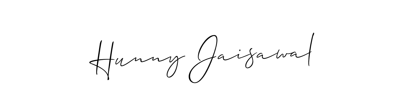 Also we have Hunny Jaisawal name is the best signature style. Create professional handwritten signature collection using Allison_Script autograph style. Hunny Jaisawal signature style 2 images and pictures png