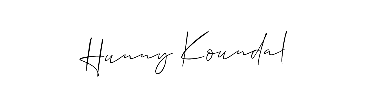 You can use this online signature creator to create a handwritten signature for the name Hunny Koundal. This is the best online autograph maker. Hunny Koundal signature style 2 images and pictures png
