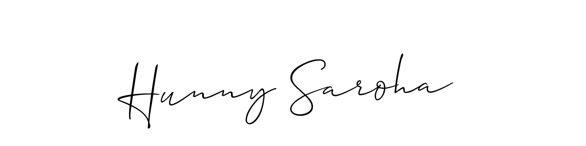 Best and Professional Signature Style for Hunny Saroha. Allison_Script Best Signature Style Collection. Hunny Saroha signature style 2 images and pictures png