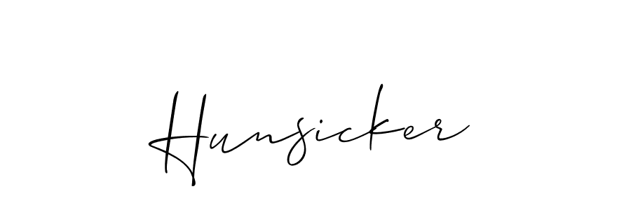 Also we have Hunsicker name is the best signature style. Create professional handwritten signature collection using Allison_Script autograph style. Hunsicker signature style 2 images and pictures png