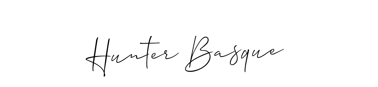 Use a signature maker to create a handwritten signature online. With this signature software, you can design (Allison_Script) your own signature for name Hunter Basque. Hunter Basque signature style 2 images and pictures png