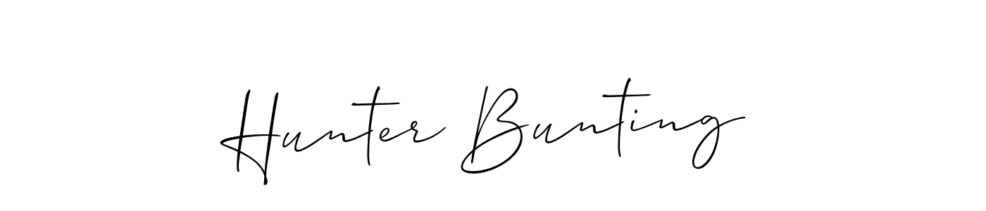 Make a short Hunter Bunting signature style. Manage your documents anywhere anytime using Allison_Script. Create and add eSignatures, submit forms, share and send files easily. Hunter Bunting signature style 2 images and pictures png