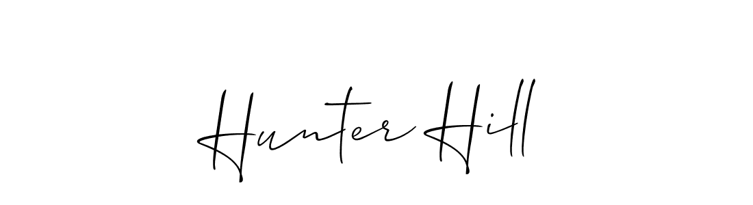 Make a beautiful signature design for name Hunter Hill. With this signature (Allison_Script) style, you can create a handwritten signature for free. Hunter Hill signature style 2 images and pictures png