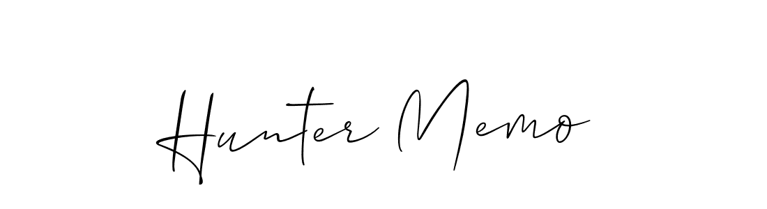 Use a signature maker to create a handwritten signature online. With this signature software, you can design (Allison_Script) your own signature for name Hunter Memo. Hunter Memo signature style 2 images and pictures png