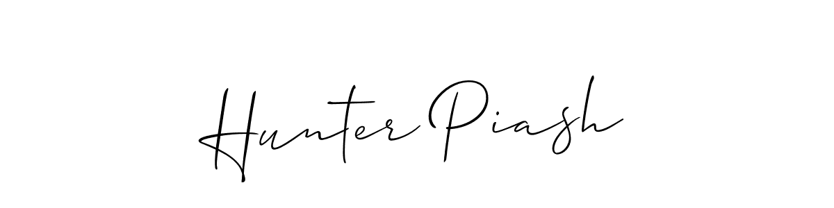 Use a signature maker to create a handwritten signature online. With this signature software, you can design (Allison_Script) your own signature for name Hunter Piash. Hunter Piash signature style 2 images and pictures png