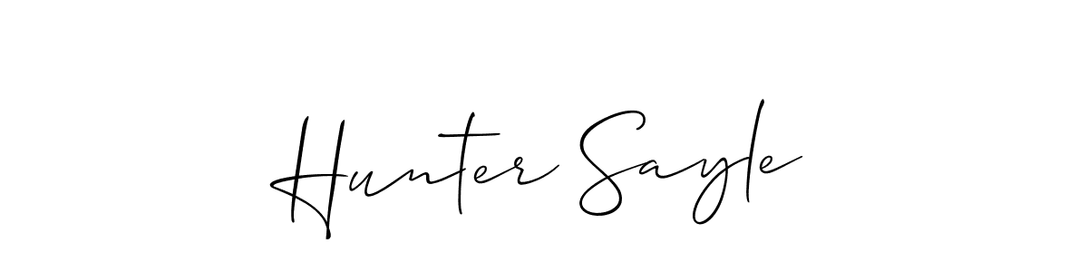 Hunter Sayle stylish signature style. Best Handwritten Sign (Allison_Script) for my name. Handwritten Signature Collection Ideas for my name Hunter Sayle. Hunter Sayle signature style 2 images and pictures png