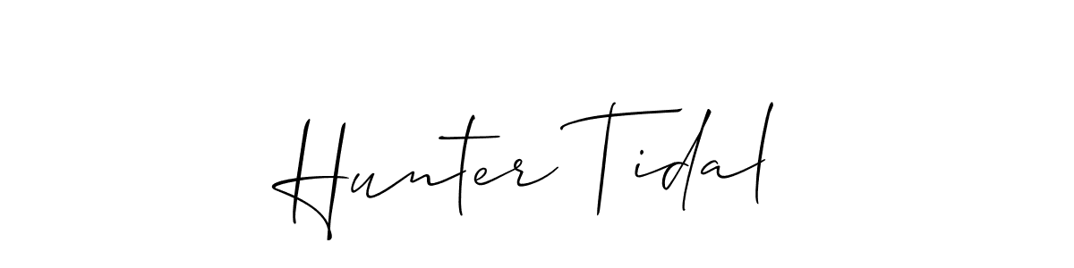 Make a beautiful signature design for name Hunter Tidal. With this signature (Allison_Script) style, you can create a handwritten signature for free. Hunter Tidal signature style 2 images and pictures png