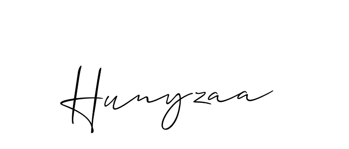 Use a signature maker to create a handwritten signature online. With this signature software, you can design (Allison_Script) your own signature for name Hunyzaa. Hunyzaa signature style 2 images and pictures png