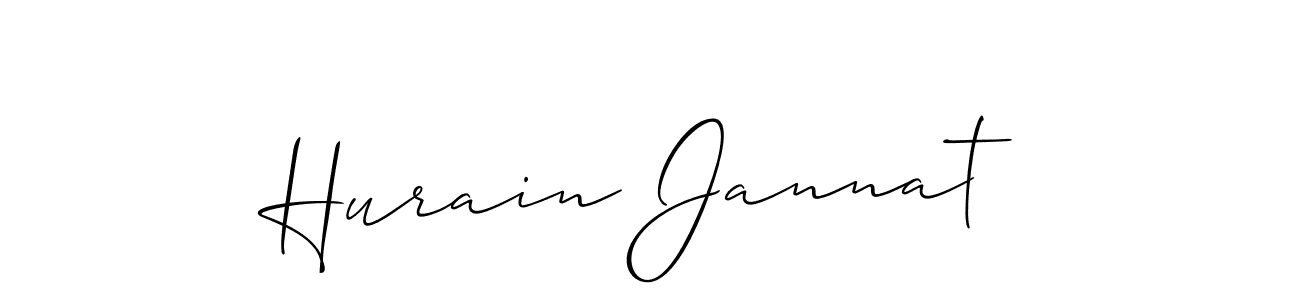 Make a beautiful signature design for name Hurain Jannat. With this signature (Allison_Script) style, you can create a handwritten signature for free. Hurain Jannat signature style 2 images and pictures png