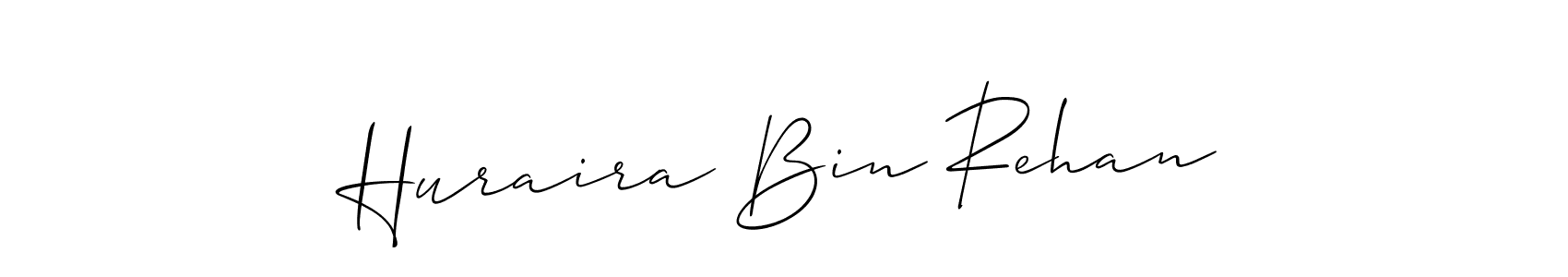 Also we have Huraira Bin Rehan name is the best signature style. Create professional handwritten signature collection using Allison_Script autograph style. Huraira Bin Rehan signature style 2 images and pictures png