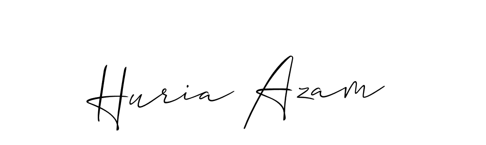 How to make Huria Azam name signature. Use Allison_Script style for creating short signs online. This is the latest handwritten sign. Huria Azam signature style 2 images and pictures png