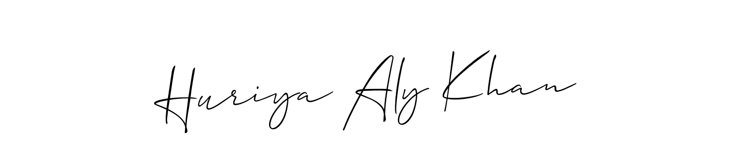 How to make Huriya Aly Khan name signature. Use Allison_Script style for creating short signs online. This is the latest handwritten sign. Huriya Aly Khan signature style 2 images and pictures png