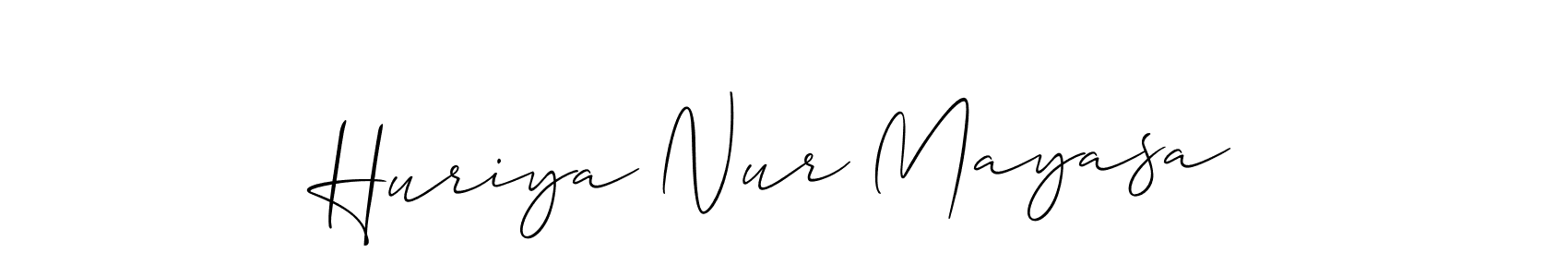 Huriya Nur Mayasa stylish signature style. Best Handwritten Sign (Allison_Script) for my name. Handwritten Signature Collection Ideas for my name Huriya Nur Mayasa. Huriya Nur Mayasa signature style 2 images and pictures png