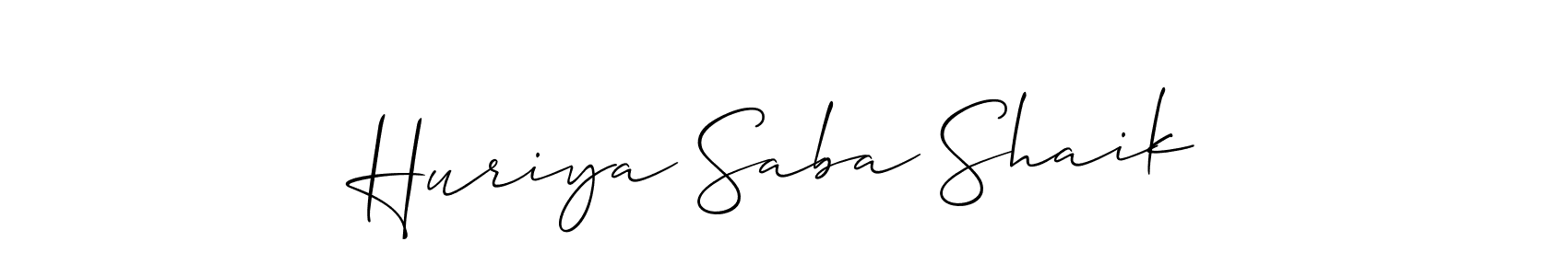 Make a beautiful signature design for name Huriya Saba Shaik. With this signature (Allison_Script) style, you can create a handwritten signature for free. Huriya Saba Shaik signature style 2 images and pictures png