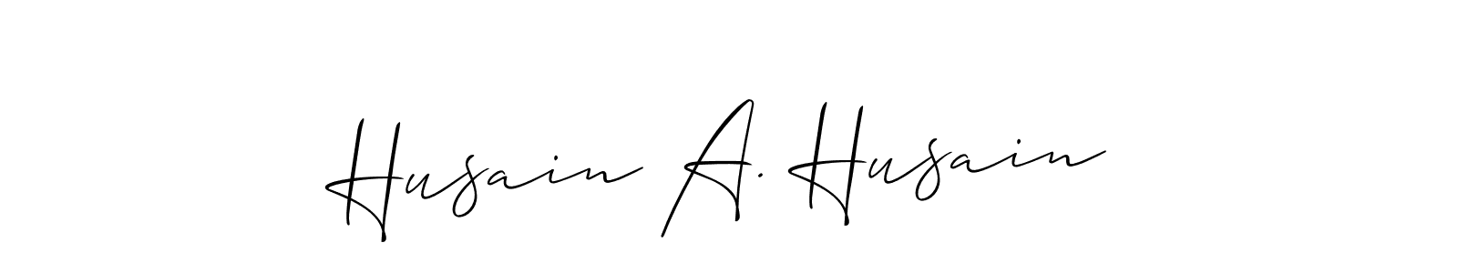 The best way (Allison_Script) to make a short signature is to pick only two or three words in your name. The name Husain A. Husain include a total of six letters. For converting this name. Husain A. Husain signature style 2 images and pictures png