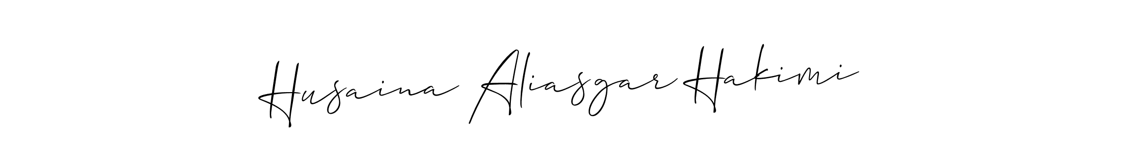 This is the best signature style for the Husaina Aliasgar Hakimi name. Also you like these signature font (Allison_Script). Mix name signature. Husaina Aliasgar Hakimi signature style 2 images and pictures png