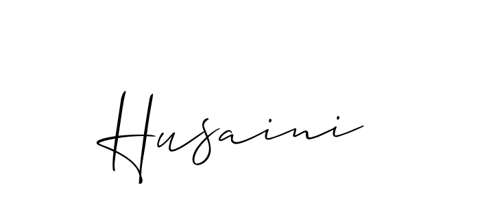 Design your own signature with our free online signature maker. With this signature software, you can create a handwritten (Allison_Script) signature for name Husaini. Husaini signature style 2 images and pictures png