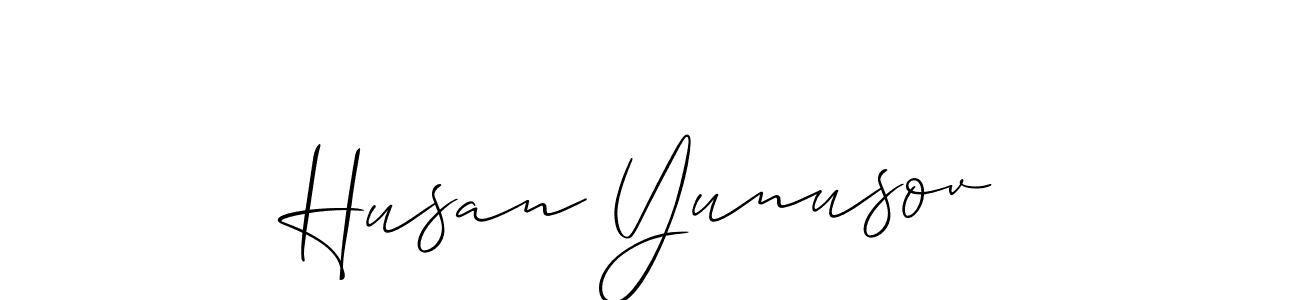 It looks lik you need a new signature style for name Husan Yunusov. Design unique handwritten (Allison_Script) signature with our free signature maker in just a few clicks. Husan Yunusov signature style 2 images and pictures png