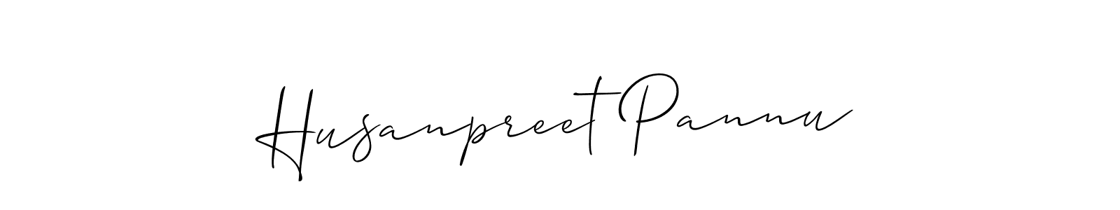 How to make Husanpreet Pannu name signature. Use Allison_Script style for creating short signs online. This is the latest handwritten sign. Husanpreet Pannu signature style 2 images and pictures png