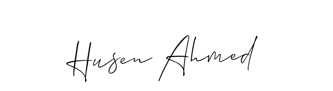 Create a beautiful signature design for name Husen Ahmed. With this signature (Allison_Script) fonts, you can make a handwritten signature for free. Husen Ahmed signature style 2 images and pictures png