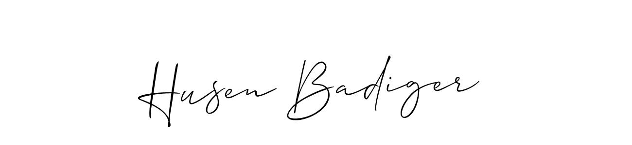 Make a beautiful signature design for name Husen Badiger. With this signature (Allison_Script) style, you can create a handwritten signature for free. Husen Badiger signature style 2 images and pictures png