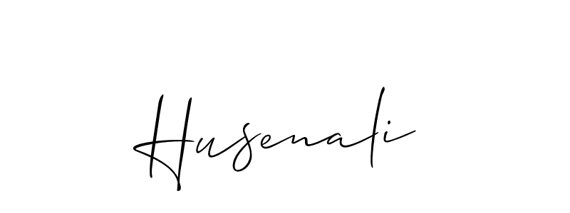 Use a signature maker to create a handwritten signature online. With this signature software, you can design (Allison_Script) your own signature for name Husenali. Husenali signature style 2 images and pictures png