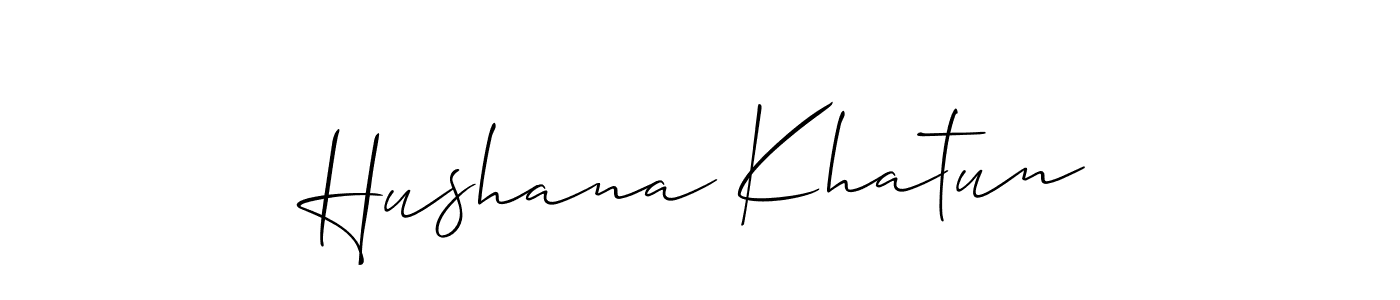 Similarly Allison_Script is the best handwritten signature design. Signature creator online .You can use it as an online autograph creator for name Hushana Khatun. Hushana Khatun signature style 2 images and pictures png