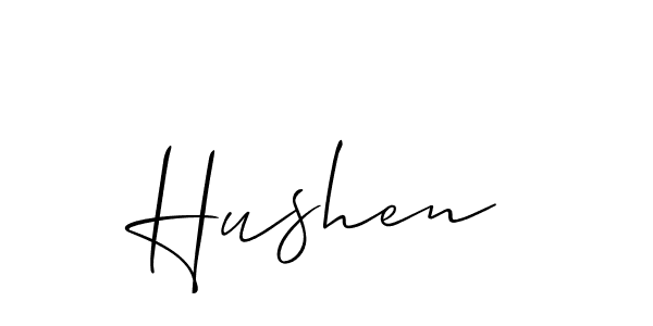 Also we have Hushen name is the best signature style. Create professional handwritten signature collection using Allison_Script autograph style. Hushen signature style 2 images and pictures png