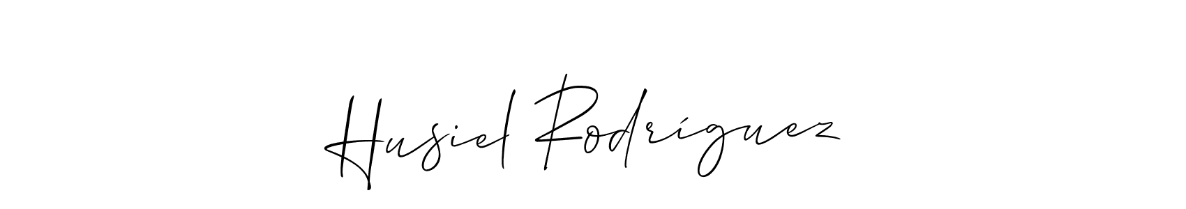 It looks lik you need a new signature style for name Husiel Rodríguez. Design unique handwritten (Allison_Script) signature with our free signature maker in just a few clicks. Husiel Rodríguez signature style 2 images and pictures png