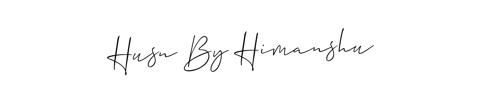 The best way (Allison_Script) to make a short signature is to pick only two or three words in your name. The name Husn By Himanshu  include a total of six letters. For converting this name. Husn By Himanshu  signature style 2 images and pictures png