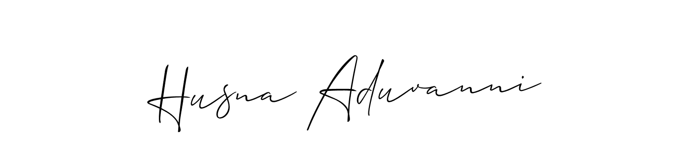 Make a beautiful signature design for name Husna Aduvanni. With this signature (Allison_Script) style, you can create a handwritten signature for free. Husna Aduvanni signature style 2 images and pictures png