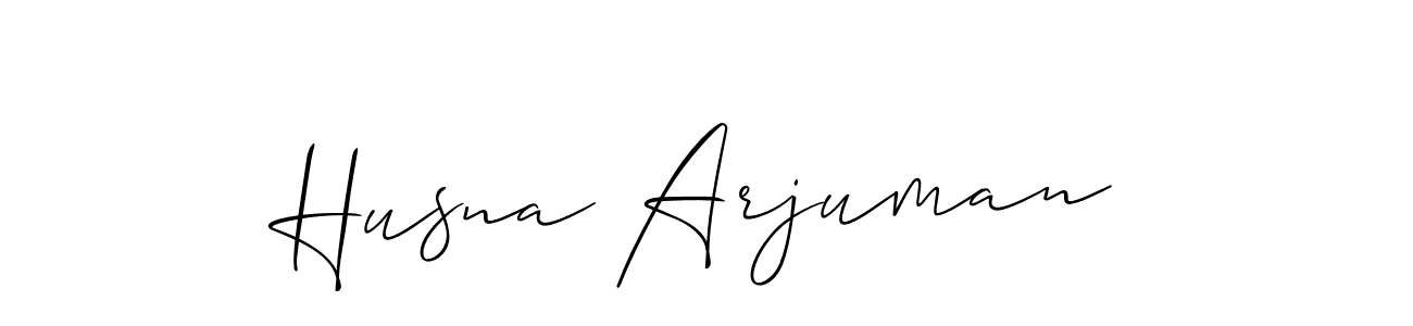 How to Draw Husna Arjuman signature style? Allison_Script is a latest design signature styles for name Husna Arjuman. Husna Arjuman signature style 2 images and pictures png