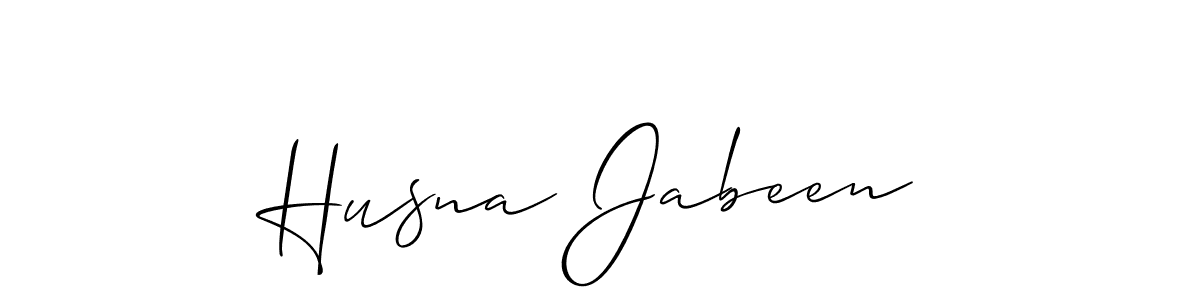 Make a beautiful signature design for name Husna Jabeen. With this signature (Allison_Script) style, you can create a handwritten signature for free. Husna Jabeen signature style 2 images and pictures png