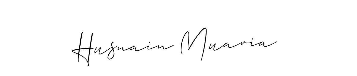Also we have Husnain Muavia name is the best signature style. Create professional handwritten signature collection using Allison_Script autograph style. Husnain Muavia signature style 2 images and pictures png