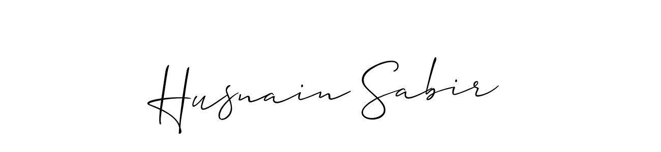 You should practise on your own different ways (Allison_Script) to write your name (Husnain Sabir) in signature. don't let someone else do it for you. Husnain Sabir signature style 2 images and pictures png
