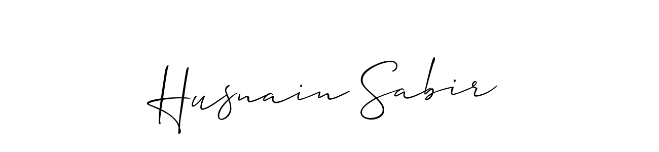How to make Husnain Sabir signature? Allison_Script is a professional autograph style. Create handwritten signature for Husnain Sabir name. Husnain Sabir signature style 2 images and pictures png