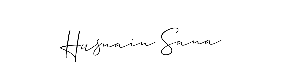 How to make Husnain Sana name signature. Use Allison_Script style for creating short signs online. This is the latest handwritten sign. Husnain Sana signature style 2 images and pictures png