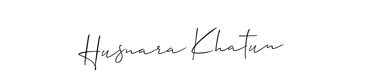 Design your own signature with our free online signature maker. With this signature software, you can create a handwritten (Allison_Script) signature for name Husnara Khatun. Husnara Khatun signature style 2 images and pictures png