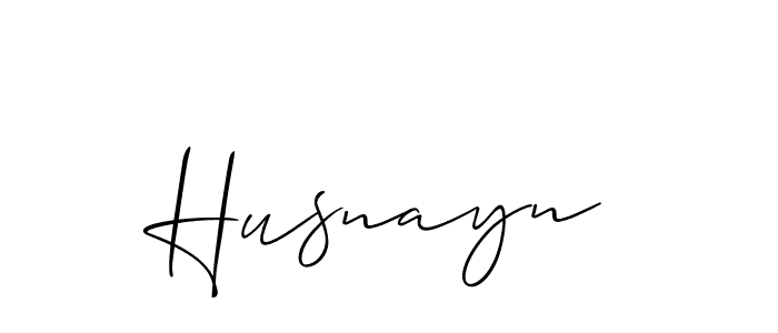 It looks lik you need a new signature style for name Husnayn. Design unique handwritten (Allison_Script) signature with our free signature maker in just a few clicks. Husnayn signature style 2 images and pictures png