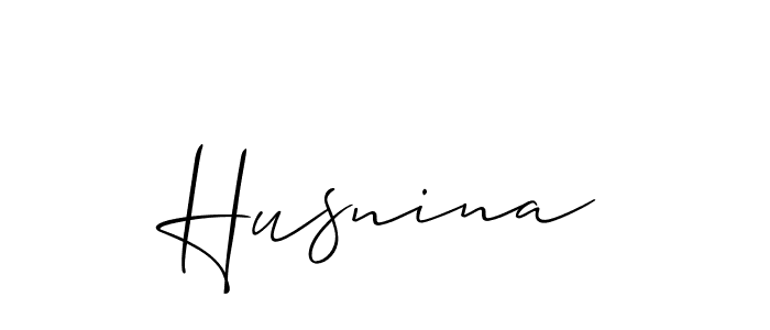 Husnina stylish signature style. Best Handwritten Sign (Allison_Script) for my name. Handwritten Signature Collection Ideas for my name Husnina. Husnina signature style 2 images and pictures png