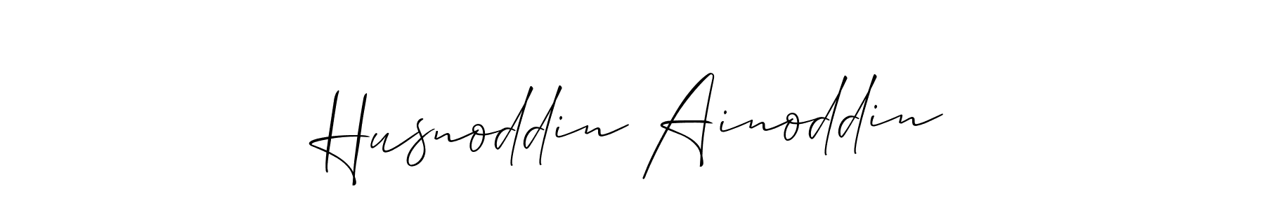 It looks lik you need a new signature style for name Husnoddin Ainoddin. Design unique handwritten (Allison_Script) signature with our free signature maker in just a few clicks. Husnoddin Ainoddin signature style 2 images and pictures png